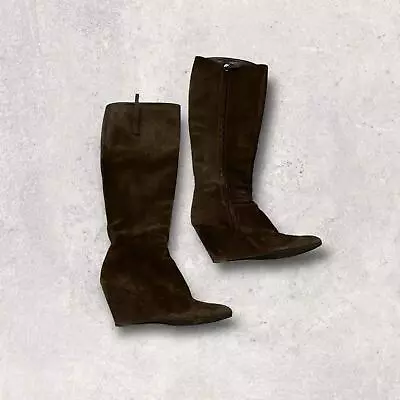 $149.95 • Buy GIUSEPPE ZANOTTI Brown Suede Long Boots  Yvette  Zipper Size 39.5 US 8.5 EUC