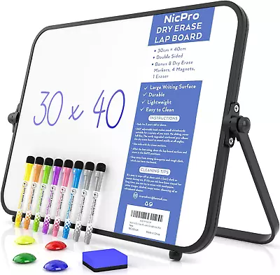Dry Erase Small Whiteboard A3 With Non-Slip Stand 30 X 40 Cm Double Sided  • £21.80