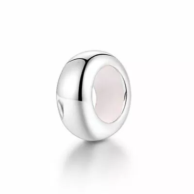 💖 PLAIN STOPPERS One 925 Genuine Sterling Silver Charm Bead Fits Bracelet • £3.50