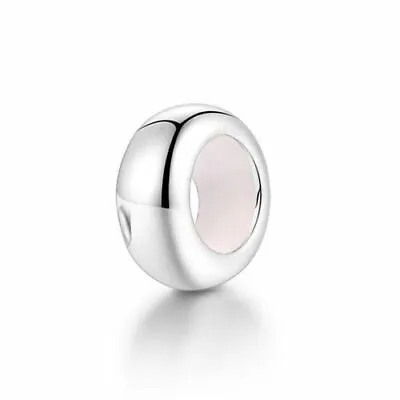 PLAIN STOPPERS One 925 Genuine Sterling Silver Charm Bead European Fits Bracelet • £3.50