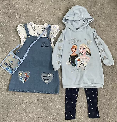 £5 • Buy Girls Frozen Dress And Jumper Bundle Size 5-6