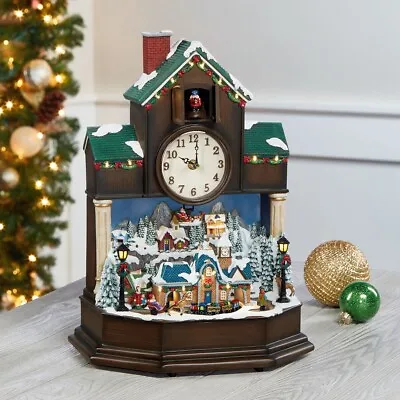 16.5   42cm Musical Christmas Cuckoo Clock Tabletop Ornament Light + Sound   N20 • £59