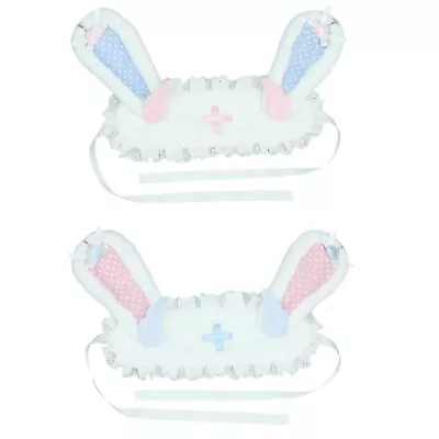 Rabbit Ears Headbands Cartoon Rabbit Wing Hair Hoop Pink Ear Ribbon For Stage • £6.96