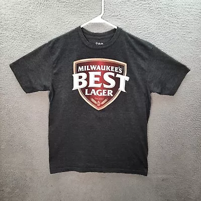 Milwaukees Best Lager Shirt Adult Large Gray Graphic Tee Wisconsin Beer • $14.14