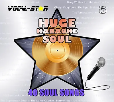 £10.99 • Buy Vocal-Star Soul Huge Karaoke Hits Cdg Cd+G Disc Set - 40 Songs