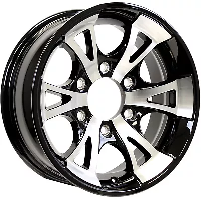 2-Pack Aluminum Trailer Wheels 16X6 16 X 6 6 Lug 5.5 Center A1411 Black Rim • $176.97