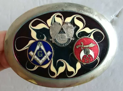 Masonic Freemason Belt Buckle Scottish Rite 32  SPES MEA IN DEO EST    • $39.99