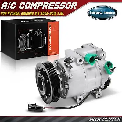 AC A/C Compressor W/ Clutch For Hyundai Genesis 3.8 2009 2010 2011-2013 V6 3.8L • $128.79