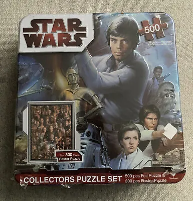 $30 • Buy Star Wars 500 & 300  Piece Foil Puzzle Collectors Set Tin Case TSUNEO SANDA