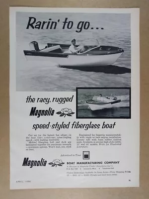 1958 Magnolia Fiberglass Boat Vintage Print Ad • $9.99