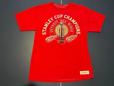 Detroit Red Wings NHL T-Shirt--Mitchell & Ness--Stanley Cup Champions--Medium SZ • $15.75