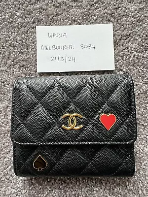 Chanel Caviar Trifold Small Flap Caviar Wallet - Enamel Coco Casino • $1499.95