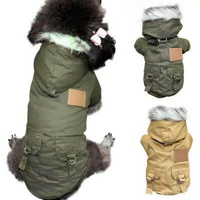 Warm Hoodie Pet Clothing Dog Cat Hooded Jacket Coat Winter Apparel Windproof  • £11.99