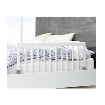 BabyDan Childrens Wooden Bed Rail Deluxe Safety Toddler Bed Guard White • £51.89