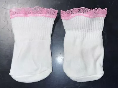 Vintage Cabbage Patch Kids Girl Doll Pink Lace Trim Socks • $8.50