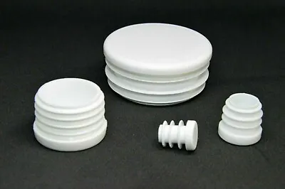 £2.54 • Buy Round End Caps Plastic Blanking Plugs Bungs Pipe Tube Inserts / White