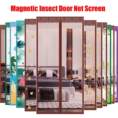 Magnetic Insect Door Net Screen Door Bug Mosquito Various Styles Free Sticker US • $7.99