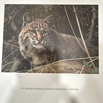 Signed & Numbered Bobcat Stamp Print Charles Frace 1983 Mississippi Wildlife  • $77.77