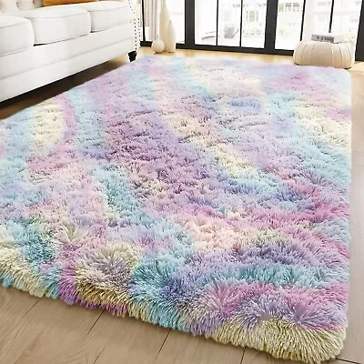 Anti Slip Shaggy Rug Super Soft Fluffy Rugs Living Room Bedroom Carpet Floor Mat • £11.99