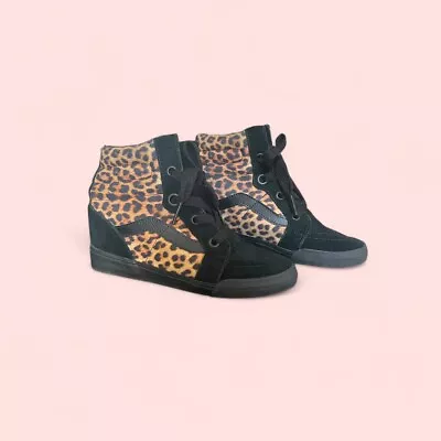Vans Sk8-Hi Hidden Wedge Leopard Animal Print Shoes • $29.99