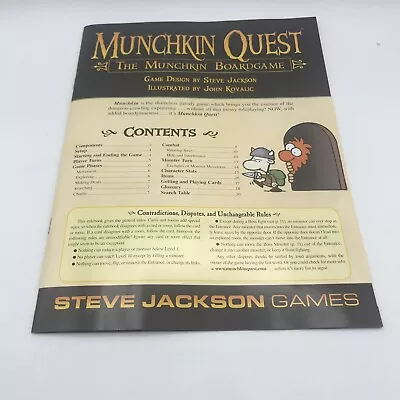 Instructions Booklet Munchkin Quest Game Replacement Parts Steve Jackson (only) • $5