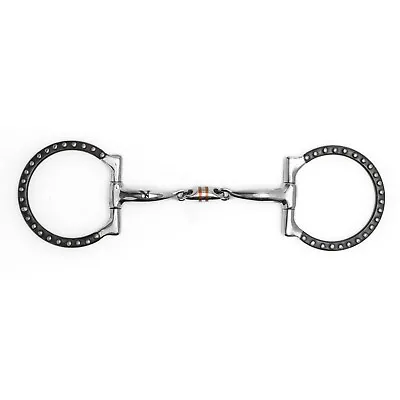 NY Tack 5  Western D Ring Silver Dotted Copper Inlaid Peanut Lozenge Snaffle Bit • $64.97