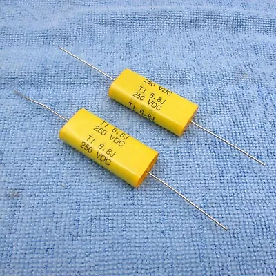 Qty 2  6.8uF 250V Metalized Polyester Film Speaker Crossover Capacitor  • $6.95