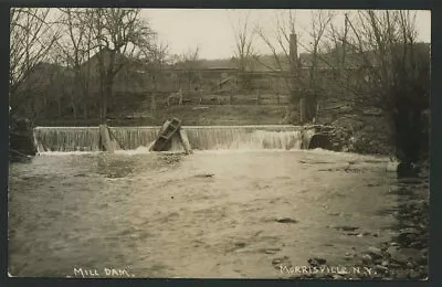 1910 Antique MORRISVILLE NY MILL DAM RPPC Postcard Myer Photo Madison County • $10