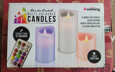 £12.99 • Buy Colour Changing Candles LED Pillar Battery Candles 12 Colours Remote Control 