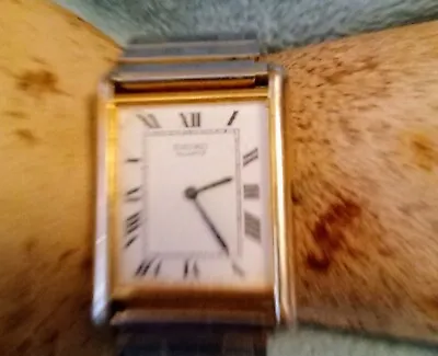 Vintage Seiko Watch Tank Style With Expansion Watchband • $45