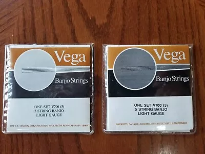 Martin Vega Banjo Strings Set Light Nickel Wound V700 2 Sets • $7.99