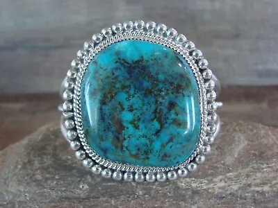 Navajo Indian Sterling Silver & Turquoise Cuff Bracelet Signed Leslie Nez • $599.99