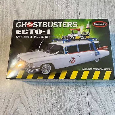 Polar Lights Ghostbusters Ecto-1 Cadillac Ambulance 1/25 Scale Snap Together • $37.95