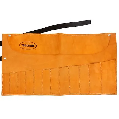 £9.59 • Buy POCKET TOOL ROLL Leather Spanner Chisel Screwdriver Folding Storage Tidy Pouch