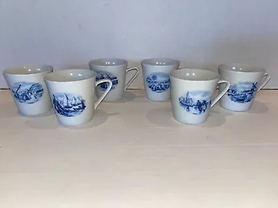 $25 • Buy Bavarian Porzellan Espresso Tea Cup Blue Delft Dutch Designs Porcelain Six Piece