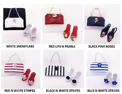 $6.99 • Buy Fashion Doll Heels Fit Vintage Barbie Doll Designer Heels & Purse Summer Styles 