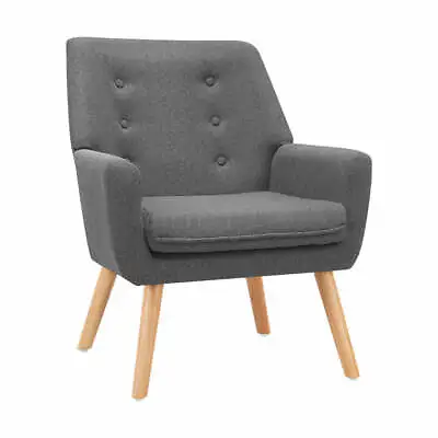 $91.46 • Buy Artiss Armchair Lounge Chair Fabric Sofa Accent Chairs Tub Dining Arm Chair Grey