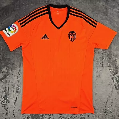 Valencia CF 2016/2017 Away Football Shirt Adidas M Medium Rare Orange • £23.95