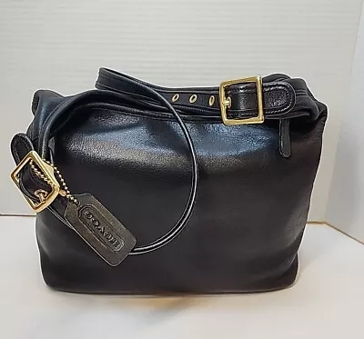 Vintage Coach Legacy Hobo Bag Purse Black Leather 9058 Logo Hangtag  • $99.99