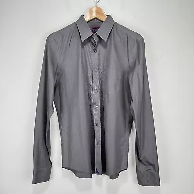 Untuckit Wrinkle-Free Button Shirt Men Medium Slim Fit Gray Casual 100% Cotton • $14.89