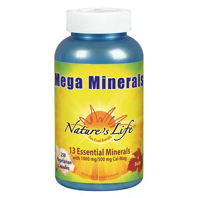 Nature's Life Mega Minerals Complex Multi Mineral + Vitamin D - 250 VCaps • $26.29