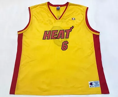 $49.95 • Buy Vintage Champion NBA Miami Heat EDDIE JONES #6 Jersey XXL / 52 Yellow