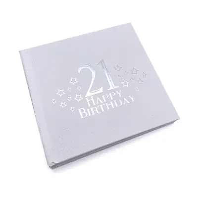 21st Birthday Photo Album For 50 X 6 By 4 Photos Silver Print FLPVPR • £14.99