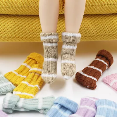 Horizontal Bar Middle Tube Socks Pile Socks For 12 Blythe Doll Factory Outfit • $10.99