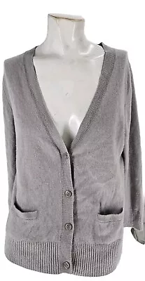 4398 J Crew Sweater Women's Shale Pure Cashmere Cardigan Large • $34.99