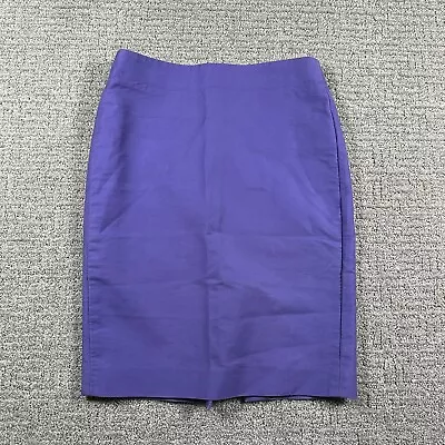 J Crew Skirt 0 Purple Pencil Stretch Lined Faux Pocket Blend Cocktail Womens • $21.79