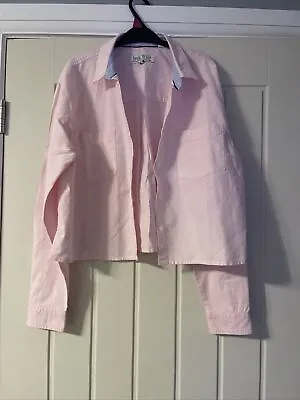 Jack Wills Size 10 Ladies Pink Cotton Shirt • £6