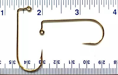 100 Matzuo 117040 Gold Aberdeen 90 Degree Jig Fish Fishing Hooks Size 4/0 • $12.99