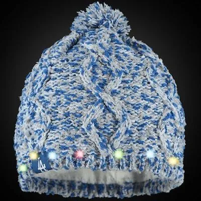 Los Angeles Dodgers Chunky Knit Light Up Logo Beanie Winter Hat Toque Pom Womens • $22.45