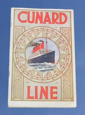 £45 • Buy Cunard Line Rms Laconia Passenger List July 6th 1922 Fantastic Aquitania Cover
